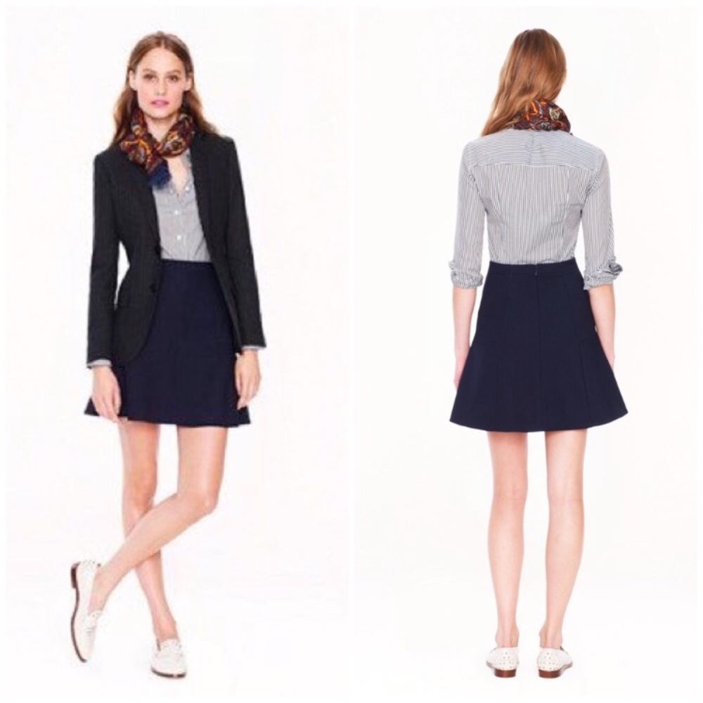J.Crew Fluted Black Skirt